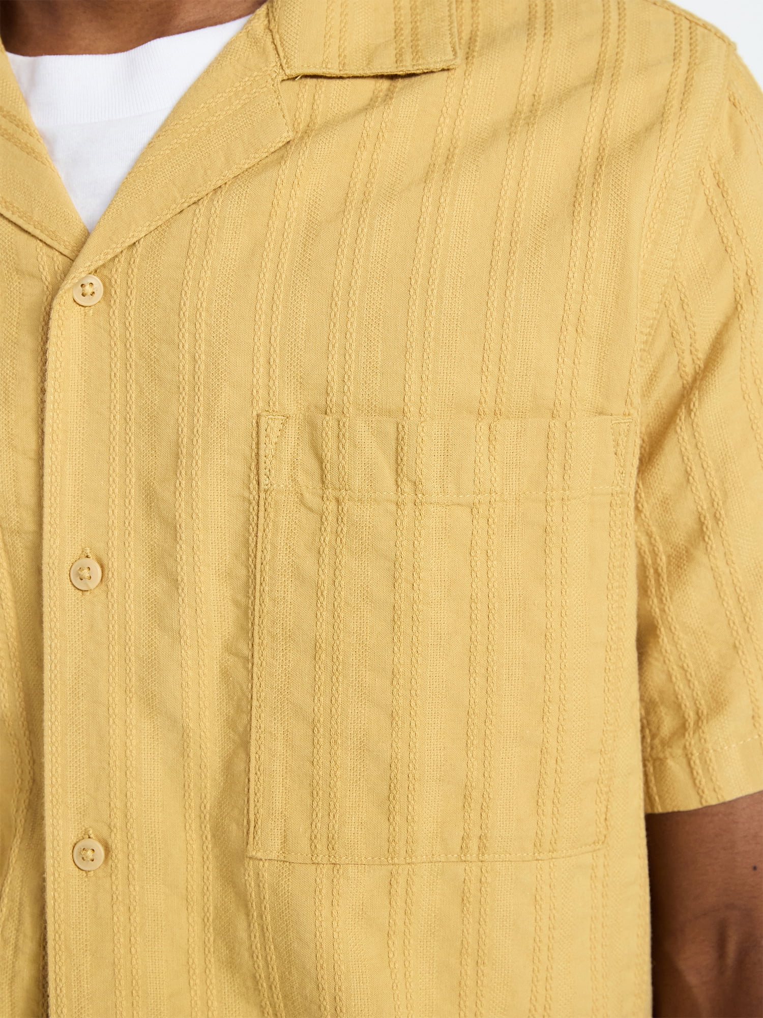 No Boundaries Poolside Dobby Shirt with Short Sleeves, Men's XS-4XLT