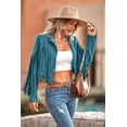 thumbnail image 5 of PRETTYGARDEN Women's Faux Suede Leather Jackets Tassel Motorcycle Cropped Coats Fashion Clothes, 5 of 10
