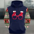 thumbnail image 3 of Mens Christmas Hoodie Funny Reindeer Print Pullover Plus Size Vintage Aztec Graphic Sweatshirt, 3 of 4