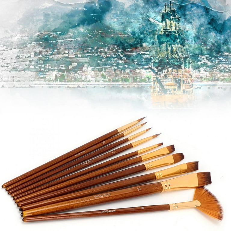 Art Brush, Fine Tip Paint Brush, Art Supplies, Paint Brush, Comfortable  10Pcs For Painter With Different Brush Tips Durable Oil Painting Watercolor  Ect 