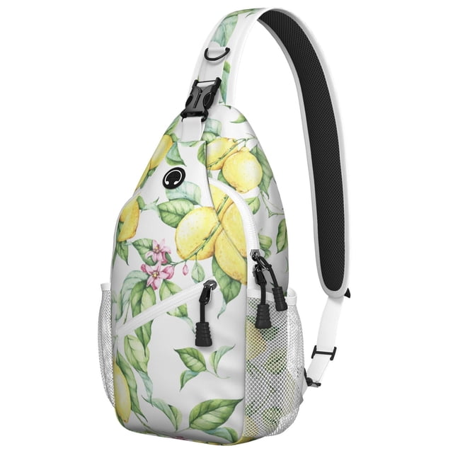 Fresh Pineapple Print Travel Sling Backpack, Lightweight and Durable Multipurpose Crossbody Bag for Outdoor Activities, Perfect for Pineapple Lovers and Tropical Style Fans