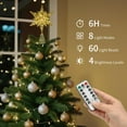 thumbnail image 3 of Lewondr Christmas Star Tree Topper with Timer Function,11 inch Multilayer Hexagonal Tree Toppers with 8 Light Modes for Home Holiday Xmas, USB Remote Controlled,Champagne gold, 3 of 9