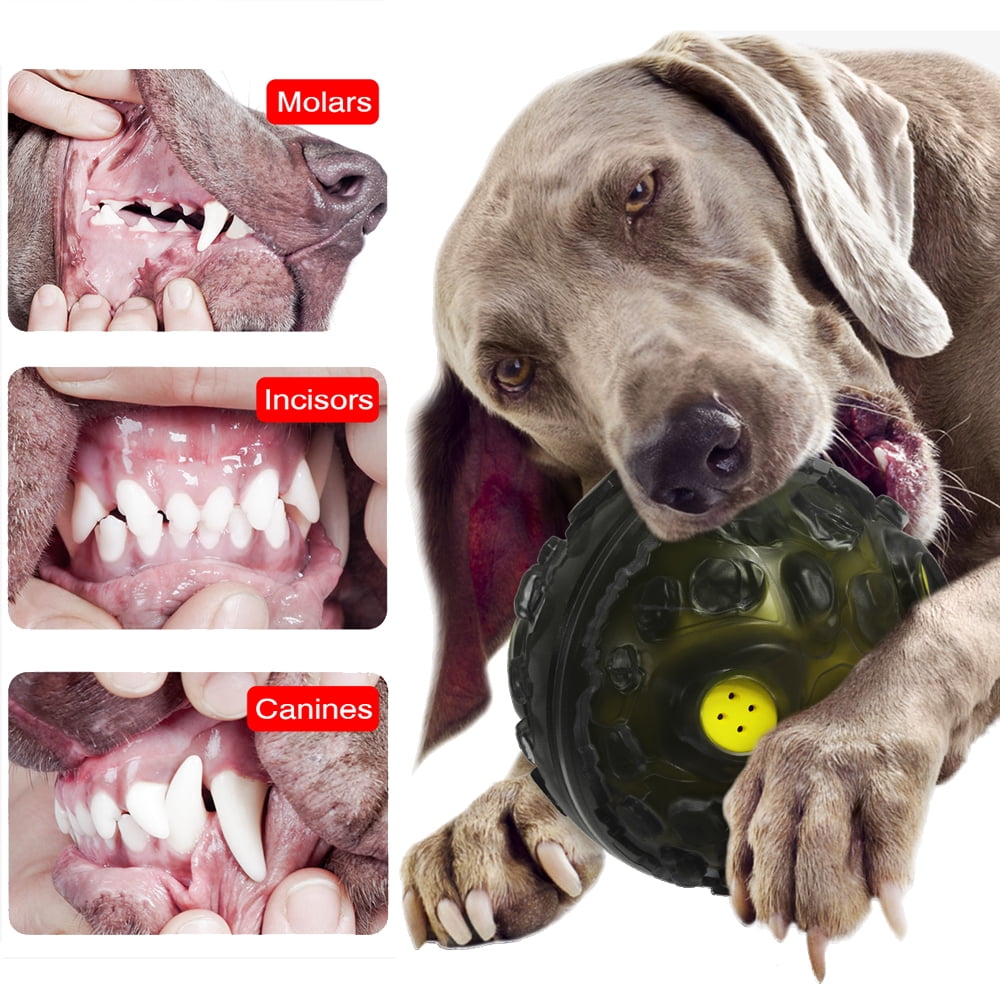 Goaxuzt Dog Ball for Aggressive Chewers Giggle Chew Interactive Toy for Medium Large Dogs, Yellow