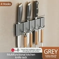 thumbnail image 4 of Knife Rack Kadlawus Under $5 ! Gray Wall Mounted Knife Holder with No Nail Adhesive Multi Functional Organizer for Kitchen Tools Utensils Space Saving Storage Solution, 4 of 4