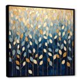 thumbnail image 2 of Designart "Minimalistic Scenery Of Gold And Blue Leaves" Leaves Floater Framed Canvas Prints, 2 of 5