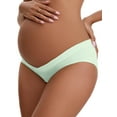 thumbnail image 4 of INSPIRE CHIC Women's Cotton Low Waist Under the Bump Maternity Briefs Pregnancy Classic Underwear XL Light Green, 4 of 4