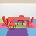 thumbnail image 3 of Flash Furniture Emmy 24''W x 48''L Rectangular Red Plastic Height Adjustable Activity Table Set with 4 Chairs, 3 of 10