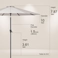 thumbnail image 5 of Tempera 10 ft Push Button Tilt Umbrella Beige, 5 of 6