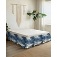 thumbnail image 2 of Abstract Mottled Texture Bed Skirt Queen Size 16&nbsp;Inch Drop, Blue Gary Stitching Wrap Around Dust Ruffle Bedskirts, Wrinkle & Fade Resistant Easy Fit Bedskirt with Adjustable Elastic, 2 of 8