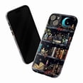 thumbnail image 3 of Mystical Bookshelf Phone Case for iPhone 16 15 14 13 12 11 Pro Max, Mini & Plus – Magical Cat, Moon & Candle Aesthetic Phone Cover, 3 of 6