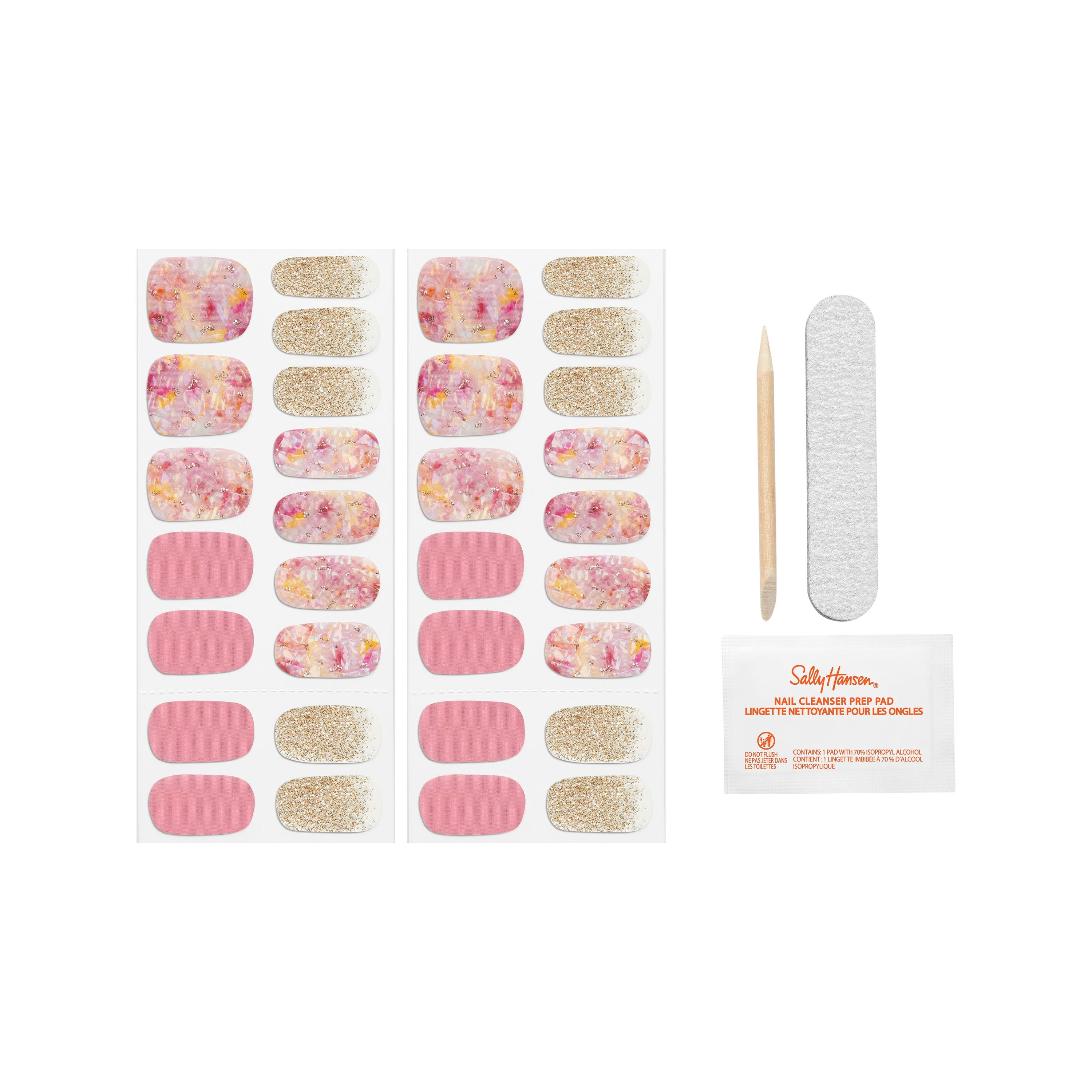 Sally Hansen Salon Effects Nail Strips, Cosmic Blush, 32pcs