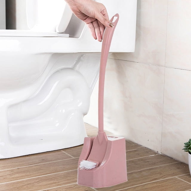 Efficient Slim Compact Bathroom Toilet Brush and Holder with Integrated Scrubbing Wand for Deep Bowl Cleaning Space-Saving Cleaning System for Sturdy Performance