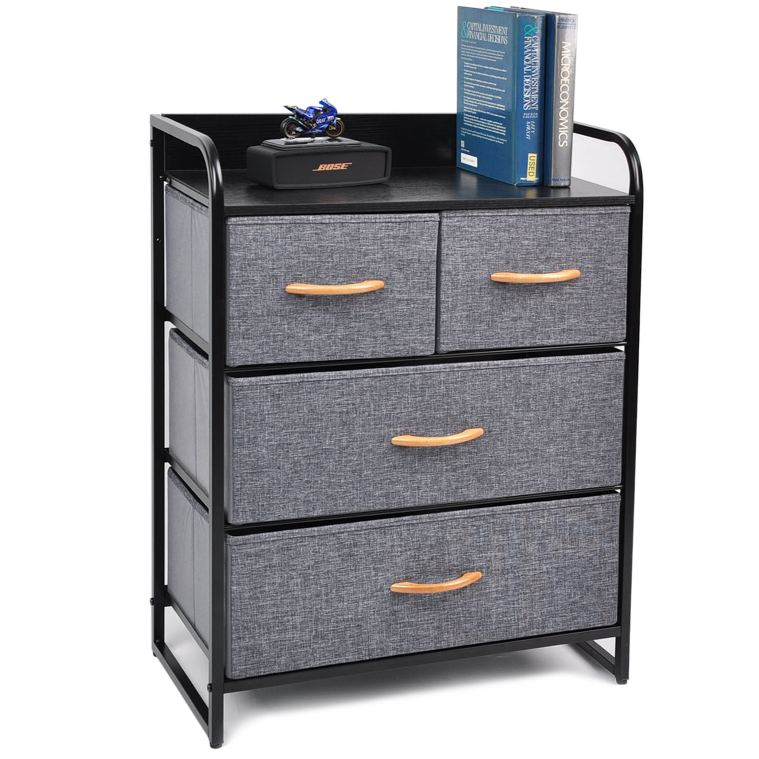 Cerbior 4 Drawer Dresser for Bedroom, Tall Fabric Dresser Storage Tower
