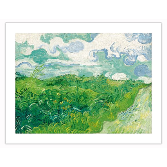 Green Wheat Fields Auvers France - From an Original Color Painting by Vincent Van Gogh c.1890 - Bamboo Fine Art 290gsm Paper (Unframed) 17x22in