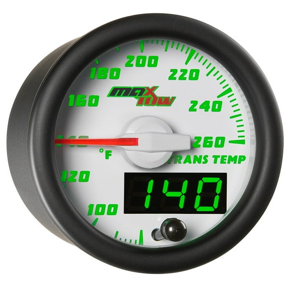 MaxTow White and Green Transmission Temperature Gauge