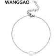 thumbnail image 2 of shiyou-Stainless Steel Simple Baroque Freshwater Pearl Charm Bracelet For Woman, 2 of 4