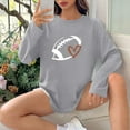 thumbnail image 4 of Charella Long Sleeve Shirts for Women Rugby Graphic Tee Loose Fit Crew Neck Ptinted Tops Soft Clothes (2XL, Gray 2), 4 of 6