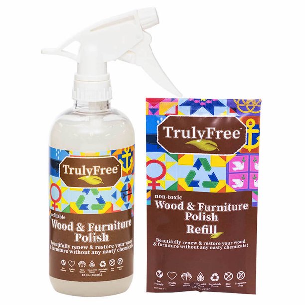 Truly Free Refillable NonToxic Wood & Furniture Polish (1Pack