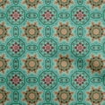 thumbnail image 1 of oneOone Cotton Silk Teal Green Fabric Asian Block Floral Dress Material Fabric Print Fabric By The Yard 42 Inch Wide-06, 1 of 4