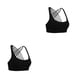 thumbnail image 3 of Minnieouse Sujetadores deportivos Entrenamientos Material elástico de primera Sujetador de fitness Ejercicio Firmeza Deporte Prop Dulce Negro L 2piezas, 3 of 6