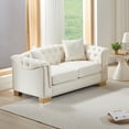 thumbnail image 4 of ChenyueFurn 62" Velvet Chesterfield Loveseat with Rolled Arms,Beige, 4 of 11