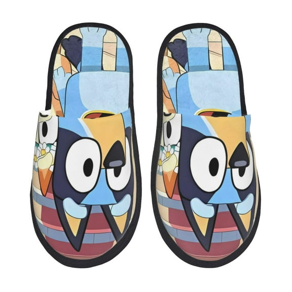 Netaao Bluey for Furry Slippers for Women and Men Warm Indoor House Shoes Slippers Indoor Outdoor-Medium