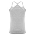 thumbnail image 2 of inlzdz Kids Girls Dance Cotton Tank Top Y-Back Camisole Spaghetti Straps Vest Yoga Workout Basic Gray 140, 2 of 7