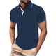 thumbnail image 1 of pstuiky camisetas de hombre, Camisa de manga corta con cuello vuelto, versátil, de color liso y estilo informal para hombre camisas casuales para hombre l, 1 of 5