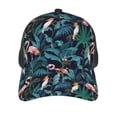 thumbnail image 2 of Picia Flamingos And Birds Pattern Trucker Hat,Baseball Cap,Sun Protection Cap,Stylish Headwear,Leisure Cap,Outdoor Sports Cap, 2 of 7