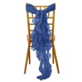 thumbnail image 5 of Efavormart Navy Blue Chiffon Curly Chair Sash, 5 of 8