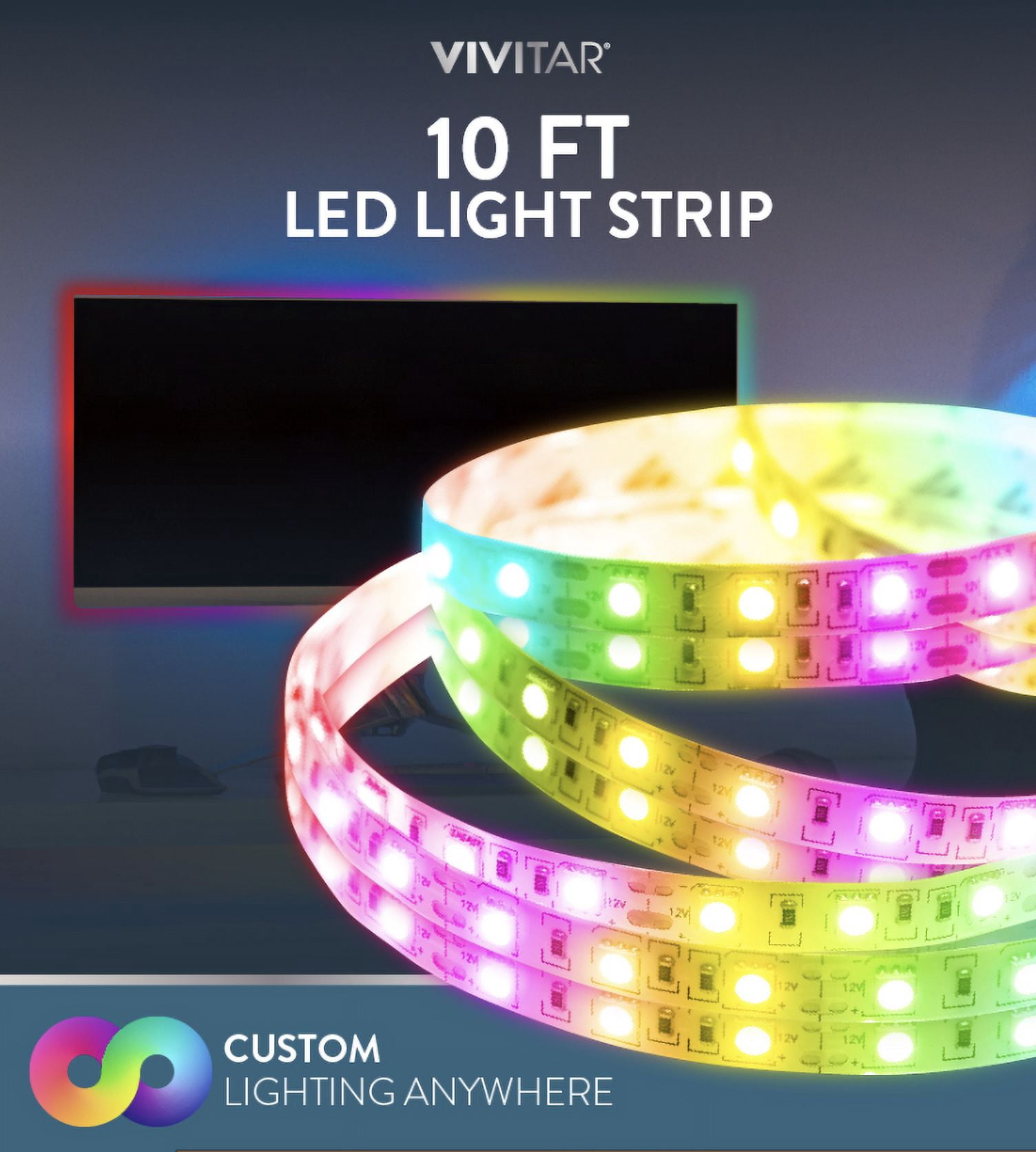 Vivitar Indoor 10 ft Remote Controlled Energy Efficient LED Light Rope & String