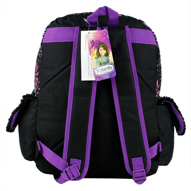 16 Large Disney Wizards of Waverly Place Backpack Selena Gomez Purple Girls Bag