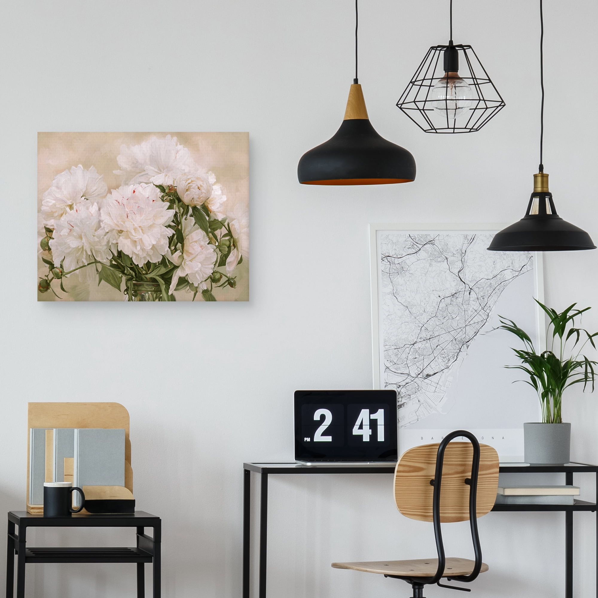 Peonies Blanc by Studio Arts Canvas Art Print