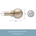 thumbnail image 4 of Kenney Chelsea 5/8" Standard Decorative Window Curtain Rod, 48-86", Soft Brass, 4 of 6