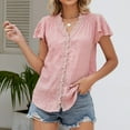 thumbnail image 5 of Mittory Womens Summer Tops Trendy Short Sleeve Shirts Spring Clothes V Neck Tshirts Fashion Blouses Casual Tunics, 5 of 6