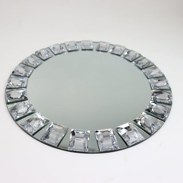 Elegant Silver Square Mirror-Edged Decorative Plate | Versatile for Weddings, Banquets & Daily Use | Minimalist Design for Showrooms, & Table Centerpieces | High-Quality Mirror Glass | Ideal Gift for