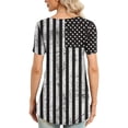 thumbnail image 5 of Xihbxyly Tops for Women, July of 4th Shirt for Women Summer V Neck Short Sleeve American Flag Clothes Patriotic Outfit Top Pleated Mesh Blouses Loose Fitting Tops for Women, 5 of 6