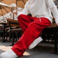 thumbnail image 5 of Straight Leg Sweatpants For Men Feature Fleece Lined Construction Elastic Drawstring Waist And Pockets For Winter Casual Wear, 5 of 7