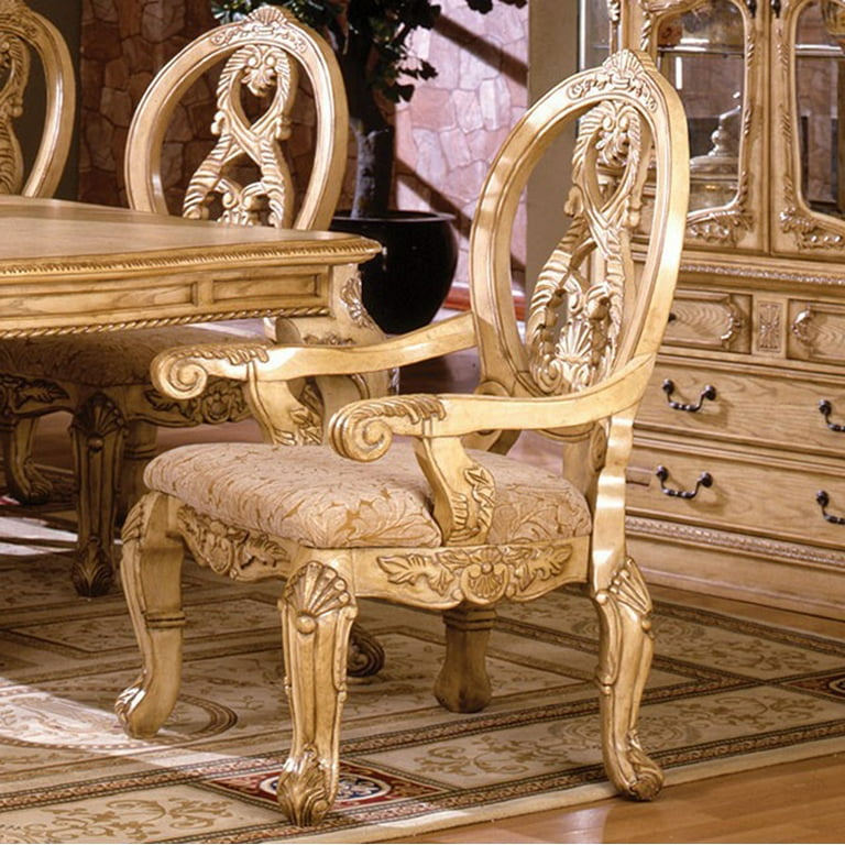 Tuscany Iii Traditional Arm Chair, Antique White, Set Of
