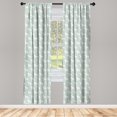 thumbnail image 3 of Ambesonne Animal Curtains, Horses with Triangles Art, Pair of 28"x95", Grey Yellow and Pale Seafoam, 3 of 5