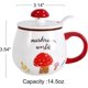 thumbnail image 2 of 13.5oz Mushroom Mug Ceramic Tea Cup Cute Coffee Mug with Lid Spoon for Girl Kids Women Gifts (Red), 2 of 4