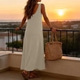 thumbnail image 3 of Dvprdro V Neck Sleeveless Ribbed Knit Soft Stretchy Loose A Line Maxi Dress for Women 2026 Summer Beach Vacation Solid, 3 of 10