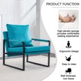 thumbnail image 4 of Modern PU Leather Accent Chair Arm Chair with Extra-Thick Padded Backrest and Seat Cushion, Faux Leather Upholstered Accent Chair, Modern Single Sofa Reading Chair Club Chair, for Living Room Bedroom, 4 of 9