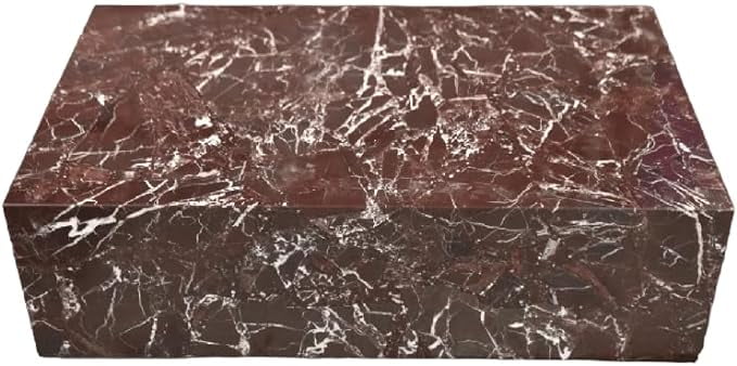 Genuine Marble Block Coffee Table - Rosso Levanto Marble