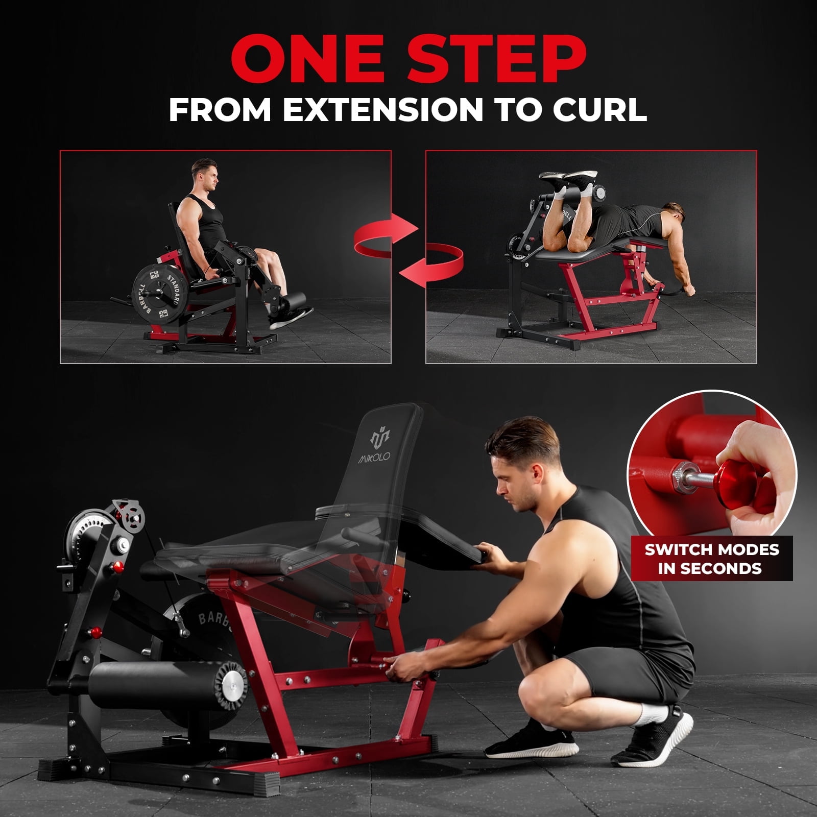 Syedee Leg Extension and Curl Machine, Seated Leg Extension and Lying Curl Machine for Home Gym, Leg Workout with Cable System with 230 Weight Plates