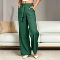 thumbnail image 4 of Qingpeng Womens Plus Size Wide Leg Pants High Waisted Elastic Palazzo Casual Pants Beach Trousers with Pockets, 4 of 7