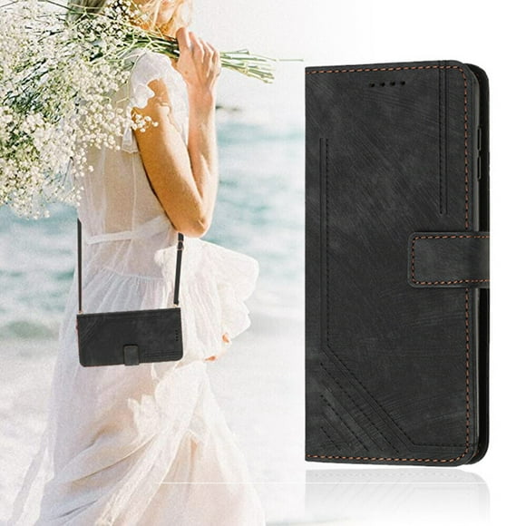 iPhone 14 PRO Case ,Magnetic Cover Lanyard Crossbody Neck Strap Scratch Proof Flip Leather Wallet Case for iPhone 14 PRO