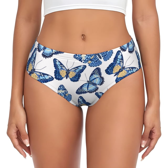 Balery Beautiful Butterflies Ropa Interior de Algodón para Mujer con Dibujo – Braguitas Cómodas y Elásticas, Estilo Clásico-3X-Large