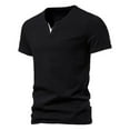 thumbnail image 2 of Mens Deep V Neck Short Sleeved T Shirt Cotton Elastic Bottoming Shirt Small Stand Up Collar In Summer, 2 of 3