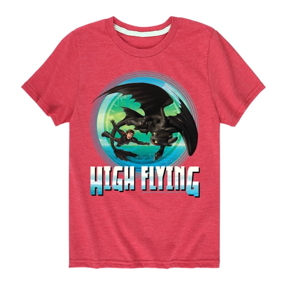 How to Train Your Dragon - Hiccup Toothless High Flying Short Sleeve Graphic T-Shirt